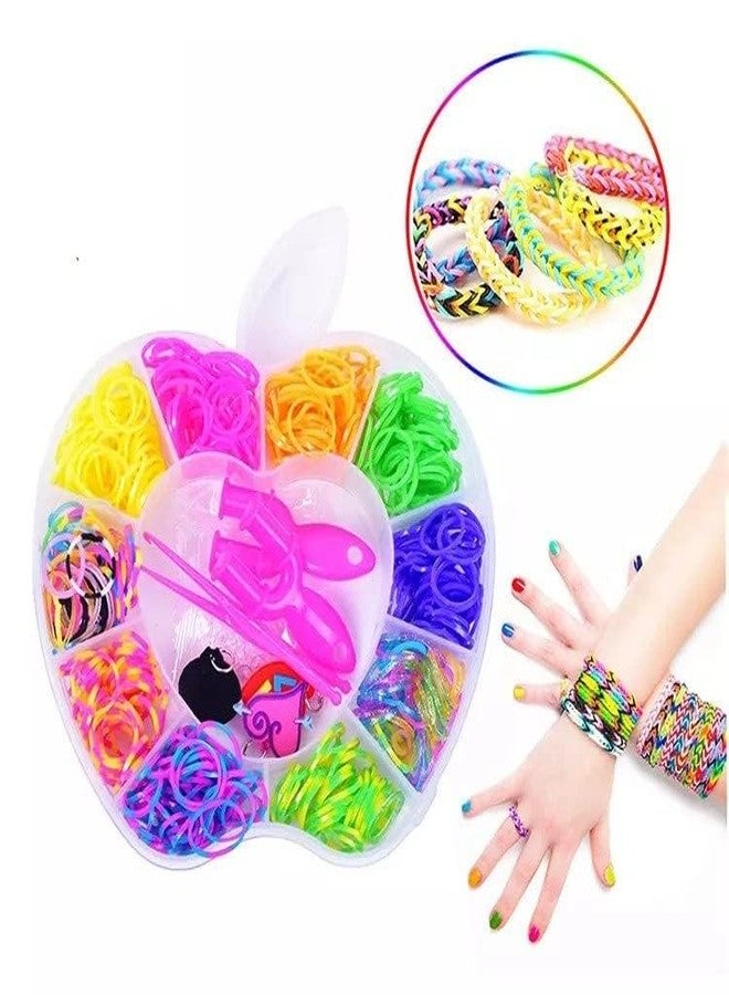 Qwick Click Fruit Shape DIY Loom Band Kit with Colorful Rubber Bands Rainbow Color Rubber Loom Bands Refills Kit Set Storage Box for Kids Party DIY Crafting Bracelets Toys Gifts - Image 4